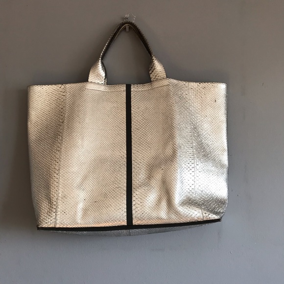Reed Krakoff Silver snakeskin tote shopper - Picture 2 of 7